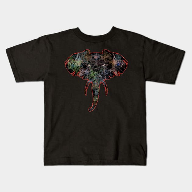 Web Head Elephant V3.2 Kids T-Shirt by AJ Leibengeist